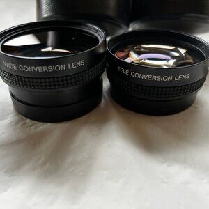 2 Panasonic camera lenses Wide Conversion Lens and Tele conversion lens